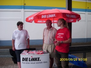 Das heutige Team (nicht auf dem Foto ist Janin weil sie gerade mit Wählern spricht)