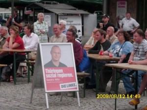 Bilder der Wahltour von MP Kandidat Bodo Ramelow in Weimar